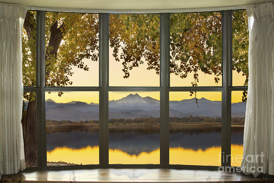 Sunset Photograph - Rocky Mountain Golden Reflections Bay Window View by James BO Insogna