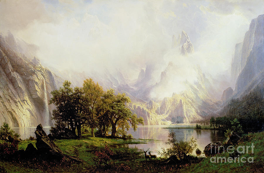 Albert Bierstadt  Painting - Rocky Mountain Landscape by Albert Bierstadt