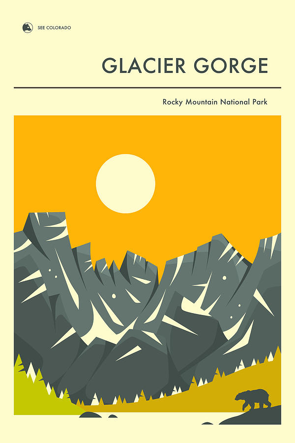 Rocky Mountain National Park Digital Art - Rocky Mountain National Park Travel Poster #1 by Jazzberry Blue