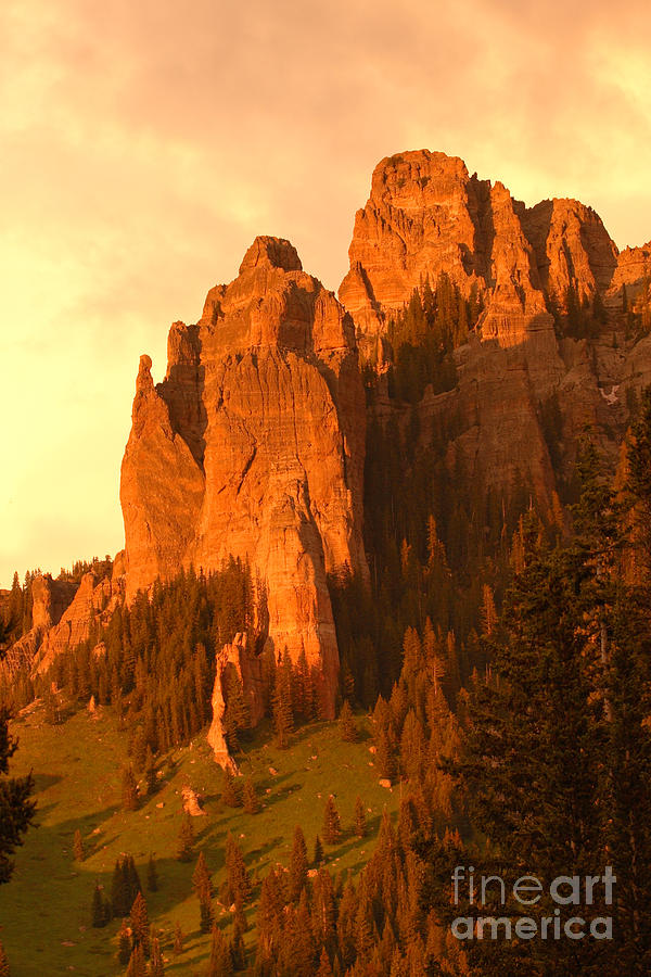 Rocky Mountain Ridgeline Basking In Sunset Photograph by Max Allen