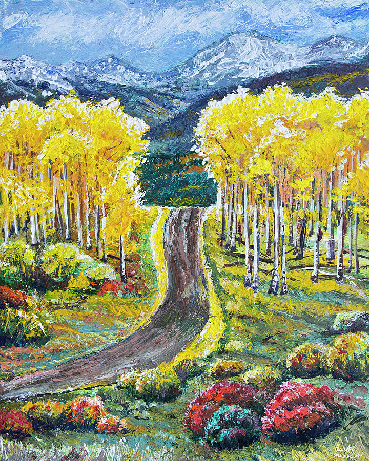 Rocky Mountain Road Painting by Aaron Spong
