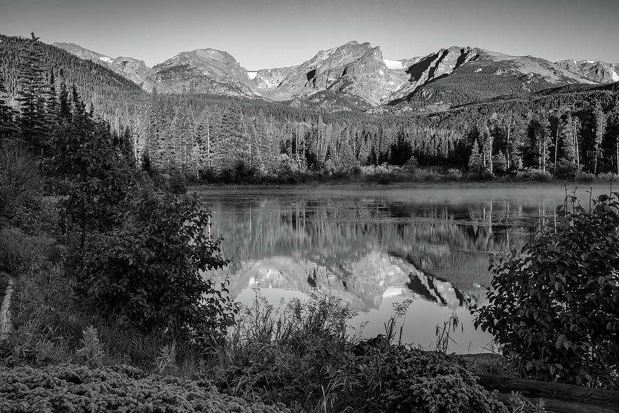 Rocky Mountain Shadows - Colorado Landscape Black and White Photograph by Gregory Ballos