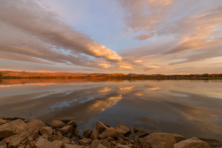 Rocky Mountain Sunrise Reflections Photograph by Tony Hake
