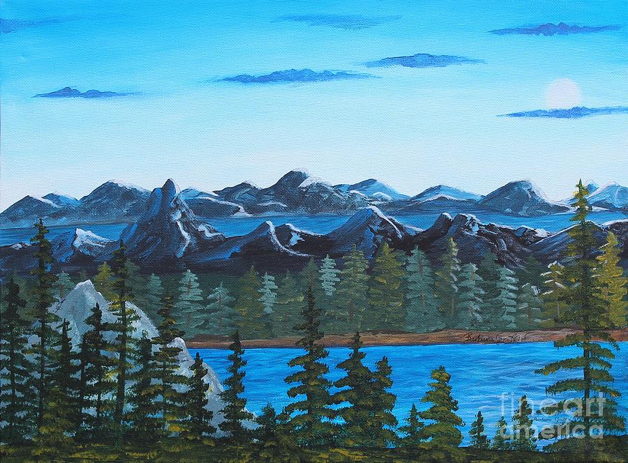 Rocky Mountain View Painting by Barbara A Griffin