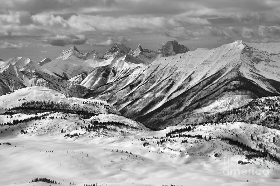 Rocky MOuntain Views From The Slopes Of Sunshine Black And White Photograph by Adam Jewell
