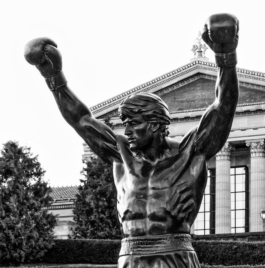Rocky - Philadelphia - Black and White Photograph by Bill Cannon