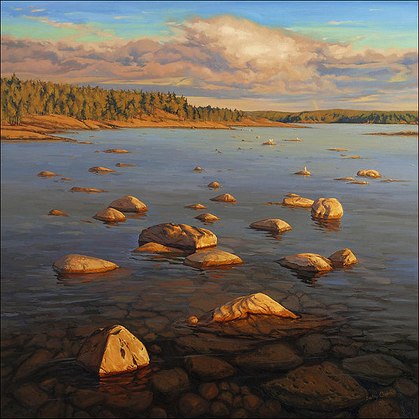Ontario Painting - Rocky shallows - Awenda by Dmitry Oivadis