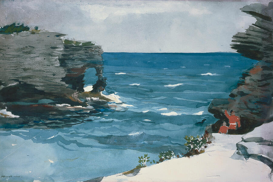 Rocky Shore, Bermuda, from 1900 Painting by Winslow Homer