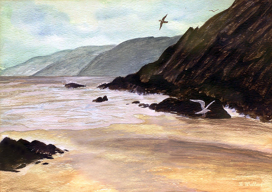 Rocky Shore Painting by Brian Wallace