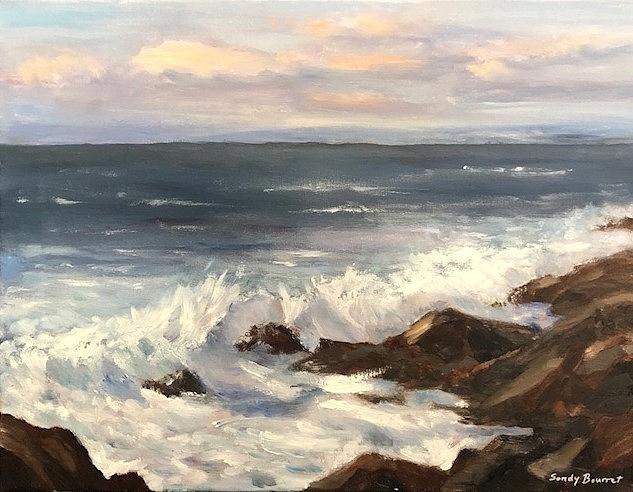 Rocky Shore Painting by Sandra Bourret - Fine Art America