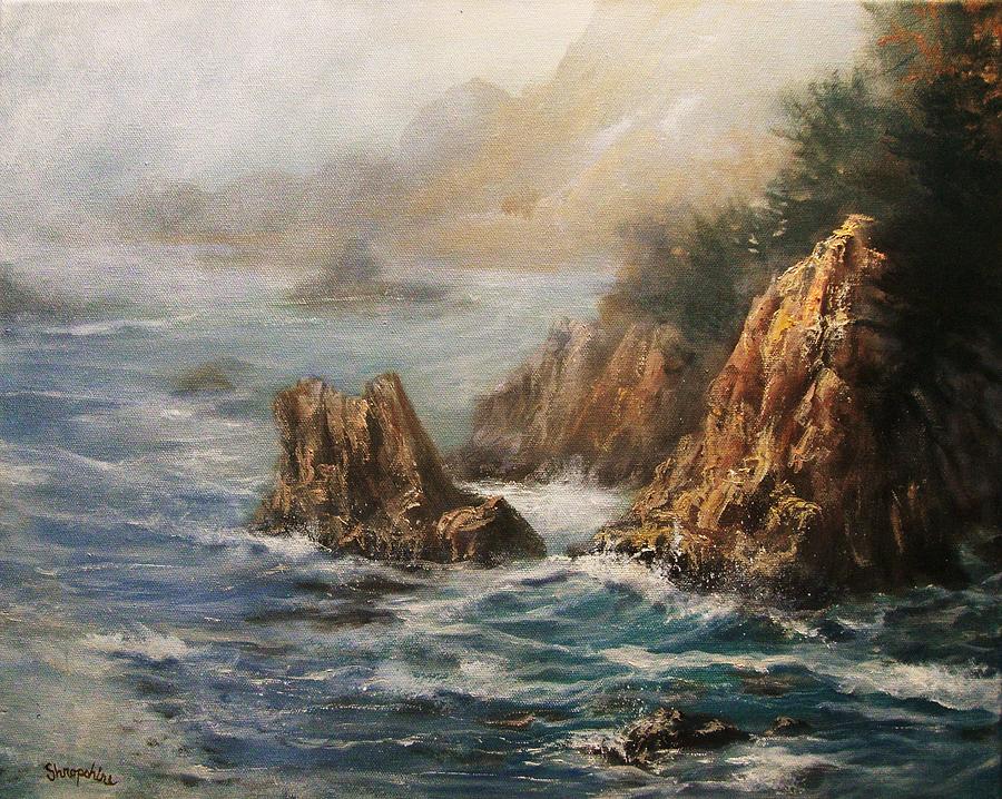 Rocky Shore Painting by Tom Shropshire