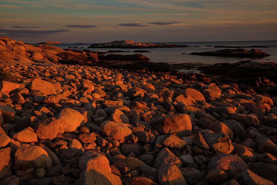 Rocky Shoreline And Islands At Sunset Photograph by Irwin Barrett