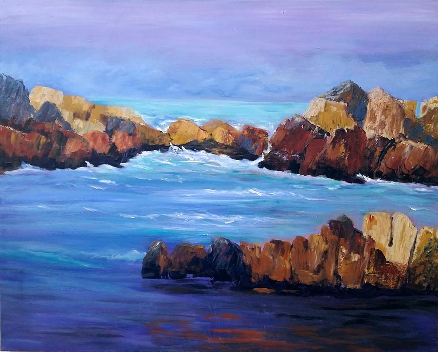 Rocky Shores Painting by Rosie Sherman