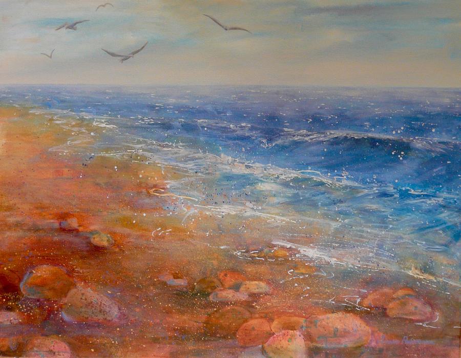 Rocky shores Painting by Yvonne Ankerman