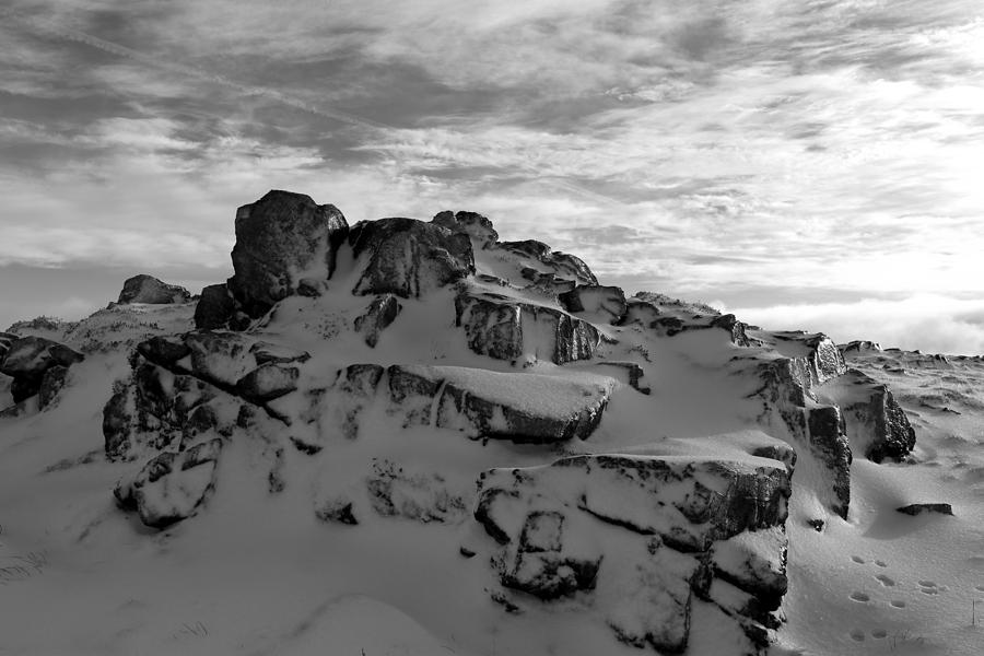 Rocky snow black and white Photograph by Lukasz Ryszka
