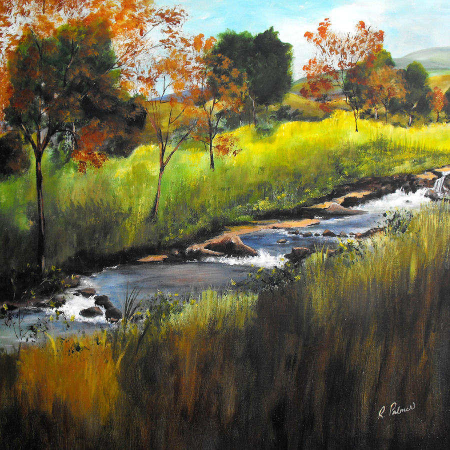 Tree Painting - Rocky Stream by Ruth Palmer
