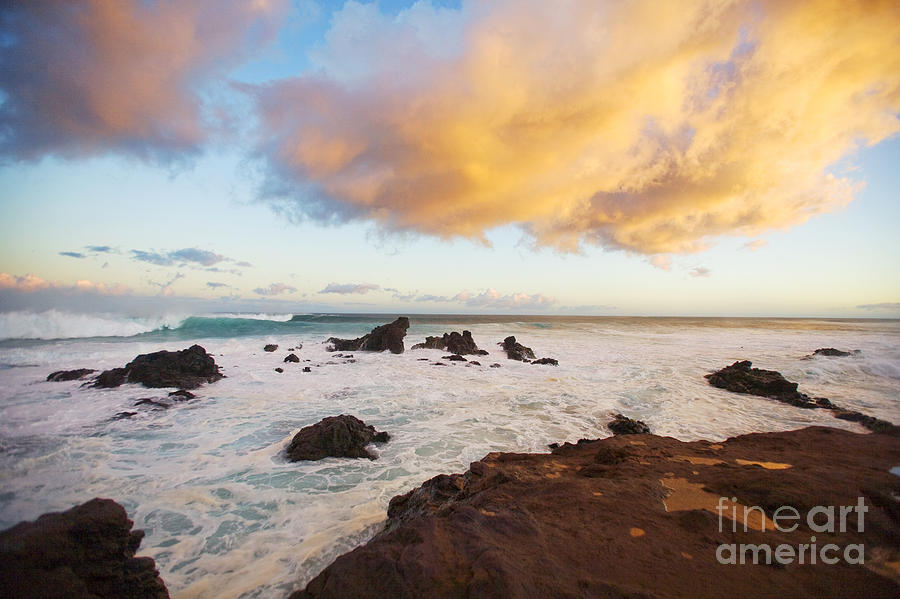 Paradise Photograph - Rocky Sunset Hookipa by Ron Dahlquist - Printscapes