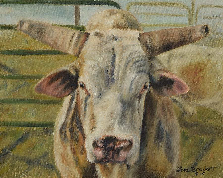 Rodeo Bull 2 Painting by Lori Brackett