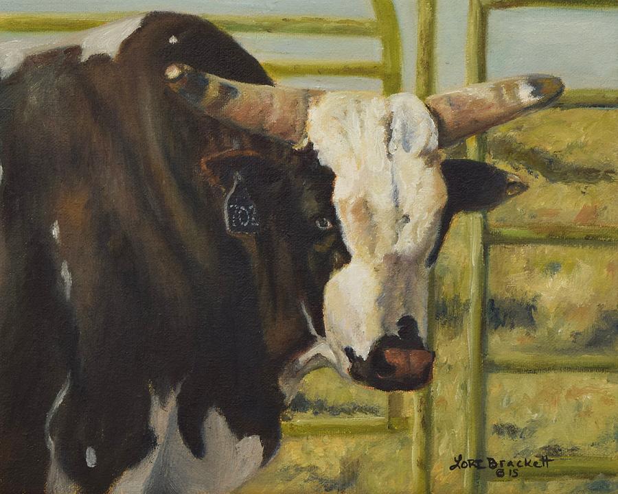 Rodeo Bull 4 Painting by Lori Brackett