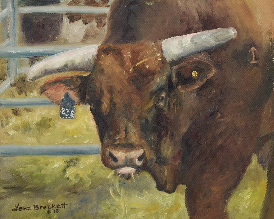 Rodeo Bull 5 Painting by Lori Brackett