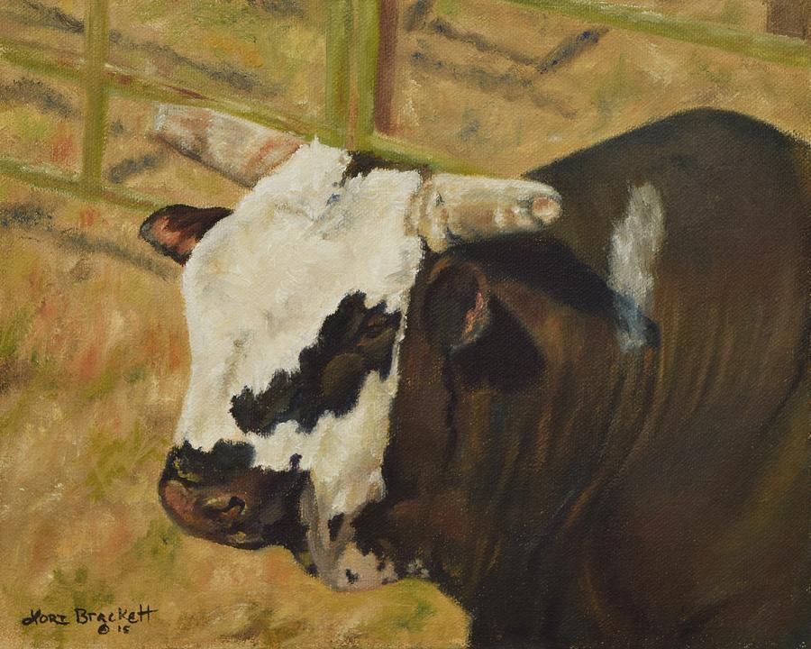 Rodeo Bull 6 Painting by Lori Brackett