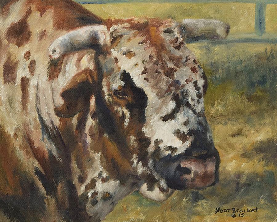 Rodeo Bull 7 Painting by Lori Brackett