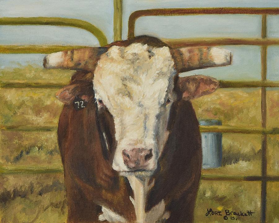 Rodeo Bull 8 Painting by Lori Brackett