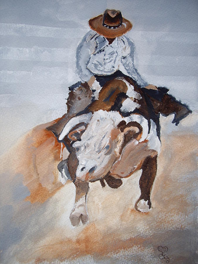 Rodeo Painting by Carole Robins