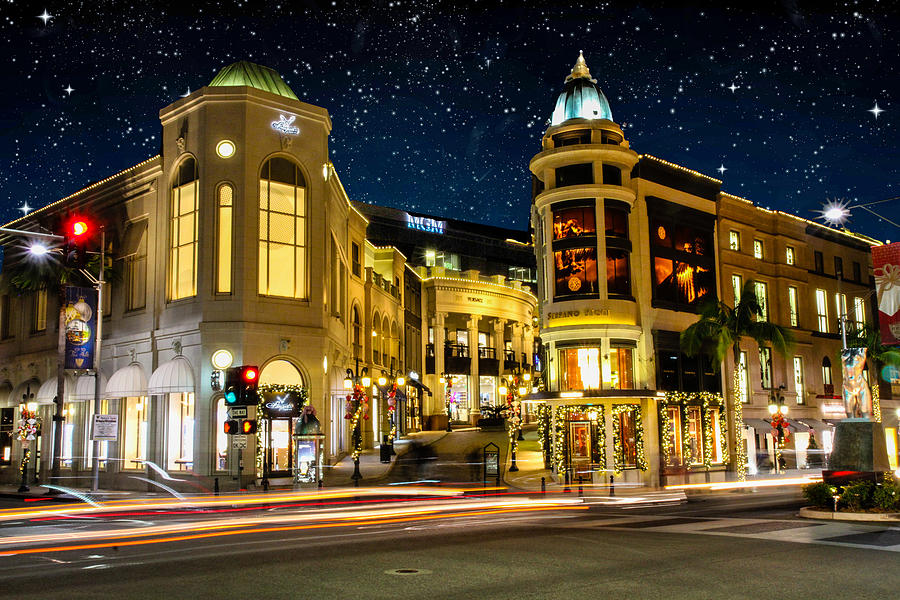 Rodeo Drive Under The Stars Photograph