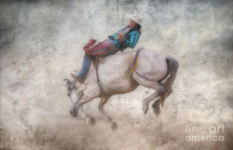 Rodeo Event Bronco Riding Digital Art by Randy Steele