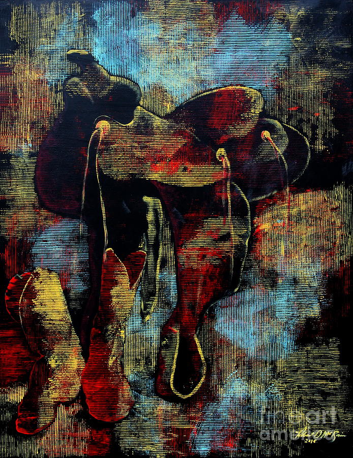 Boot Painting - Rodeo Queen by Robert D McBain