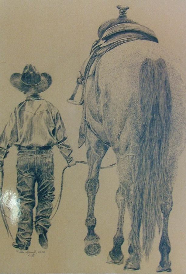 Horse Drawing - Rodeo Star by Dan Hausel