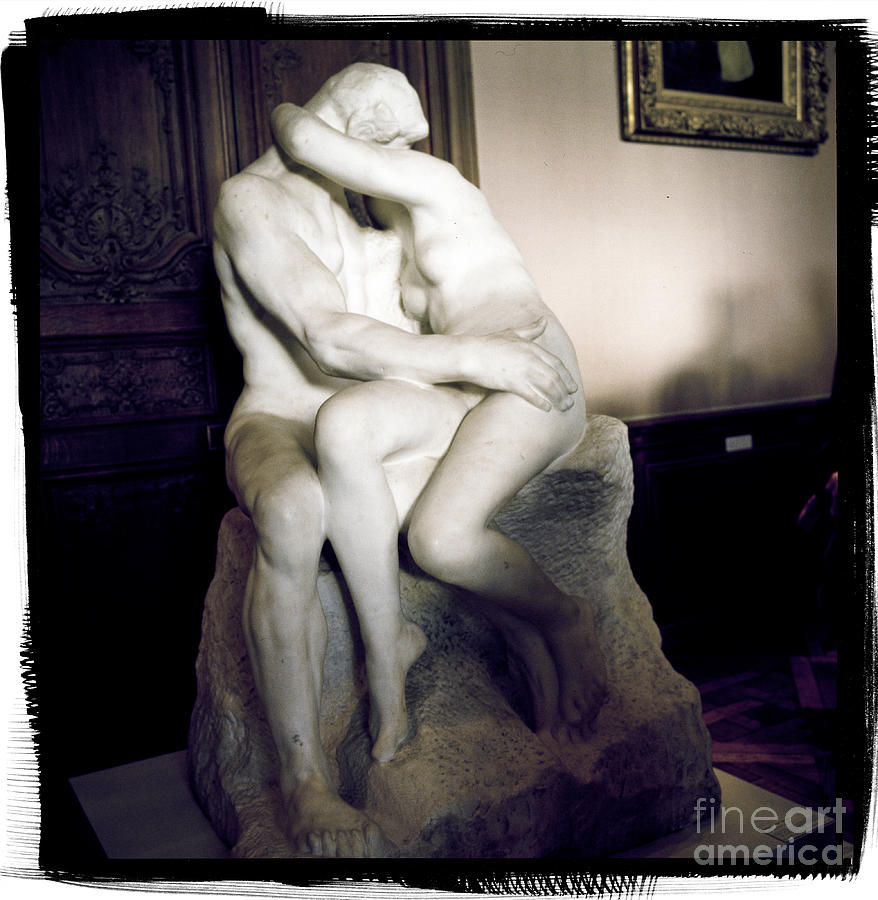 Black And White Pyrography - Rodin -Kiss  Masterpiece. by Cyril Jayant