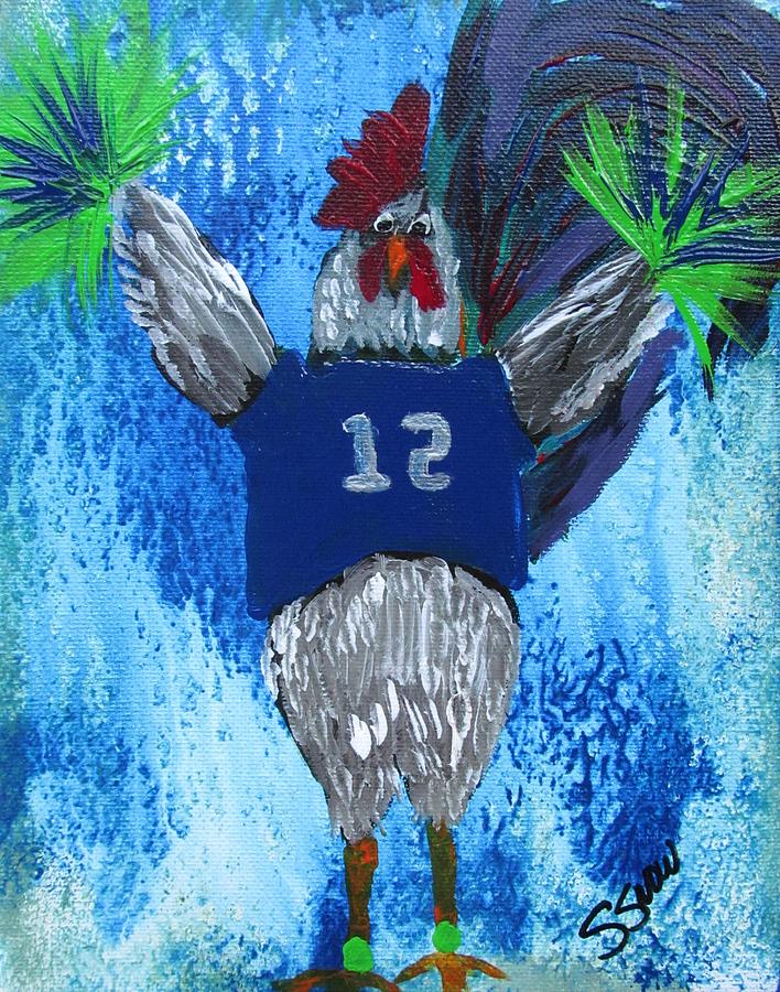 Rodney Rooster Painting by Susan Voidets