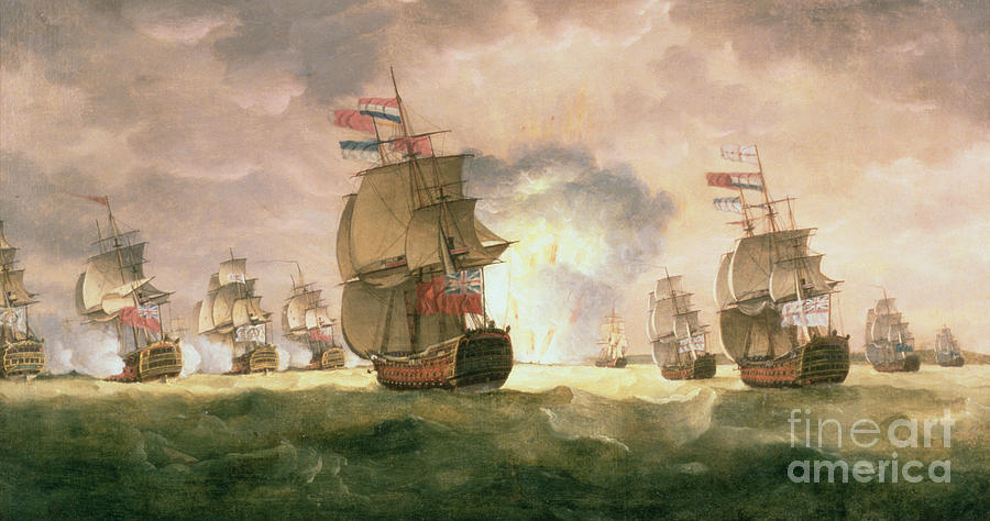 Boat Painting - Rodneys Victory off Cape St. Vincent  by Thomas Luny