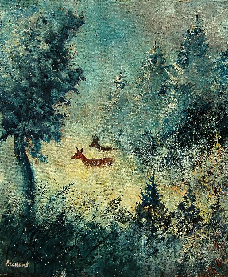 Roe Deers In September Morning Light Painting
