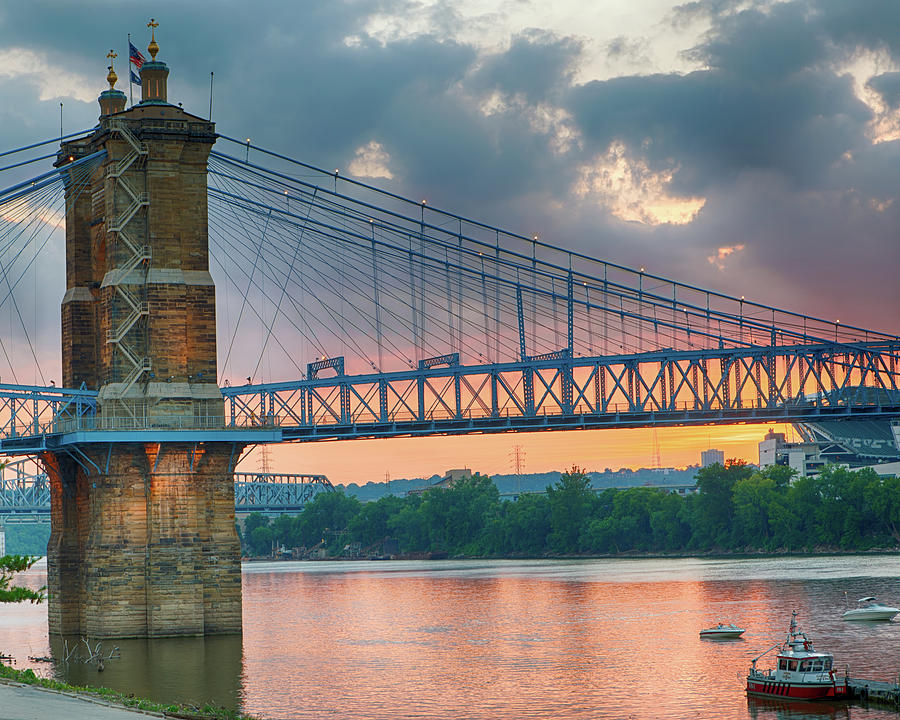 Roebling Suspension Bridge Cincinnati Ohio Photograph By Edward