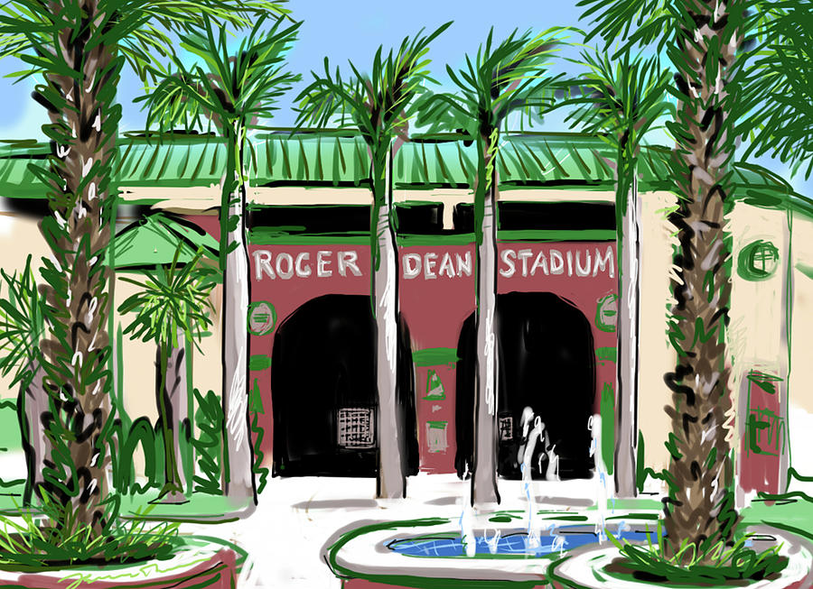 Roger Dean Stadium Painting by Jean Pacheco Ravinski