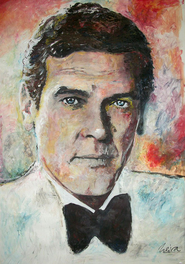 Hollywood Painting - Roger Moore - James Bond by Marcelo Neira