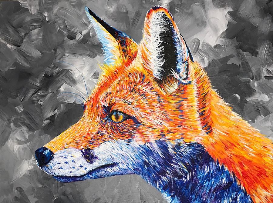 Mountain Painting - Rogue - Fox by Kylie Fine Art