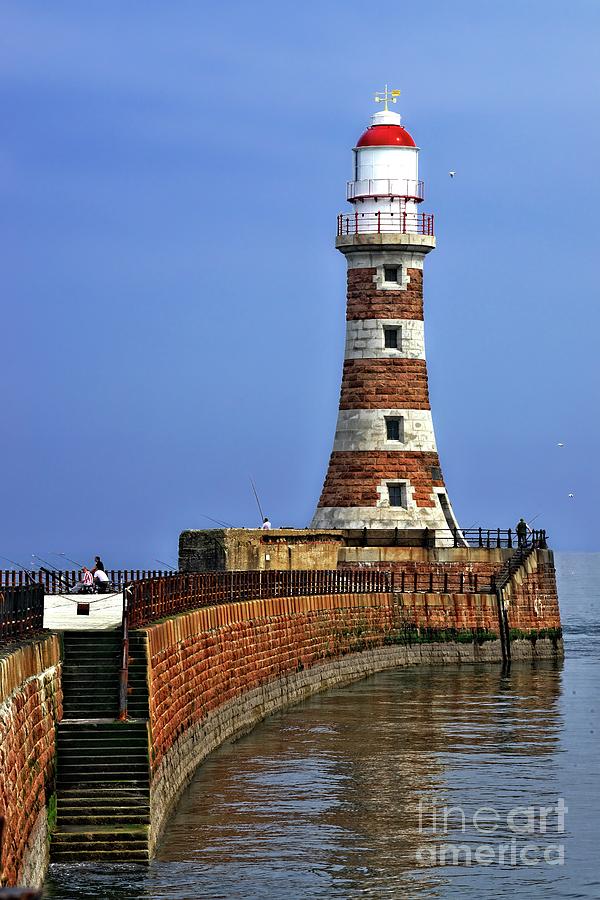 Roker Lighthouse Portrait Photograph by Martyn Arnold
