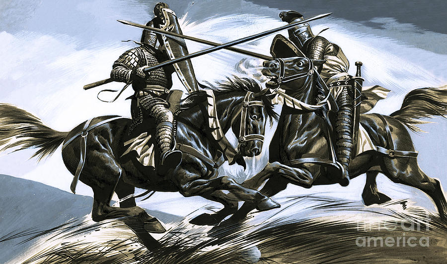 Knight Painting - Roland and Oliver by Ron Embleton