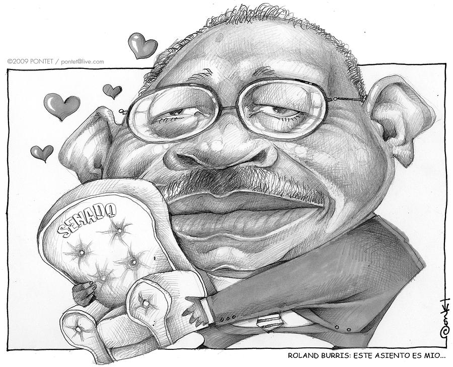 Politician Drawing - Roland Burris by Caricatures By PONTET