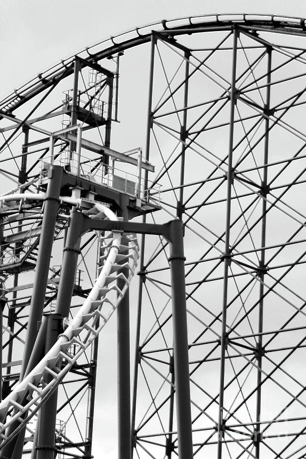 Roller Coaster Black and White Photograph by Doc Braham