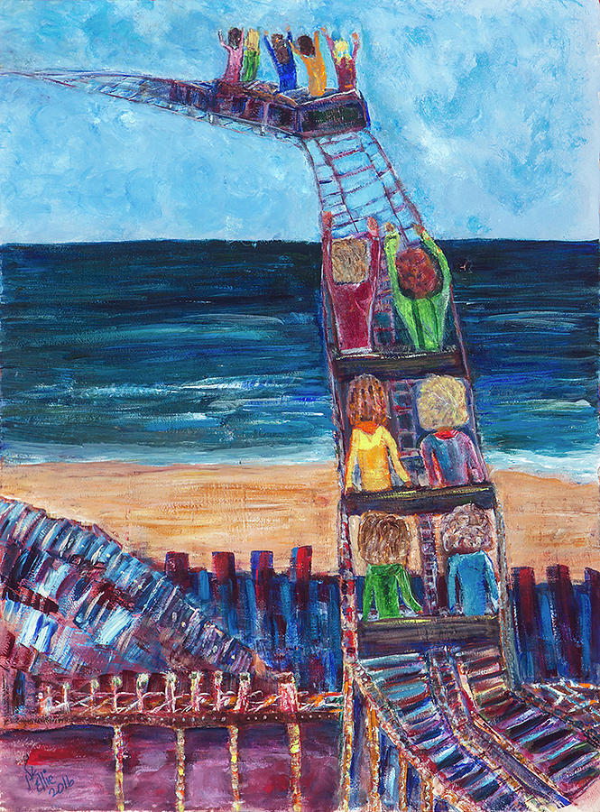 Roller Coaster Painting by Ellie Sorkin