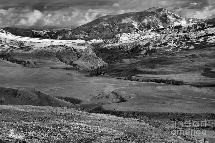 Rolling Hills At The Mammoth Entrance Black And White Photograph by Adam Jewell