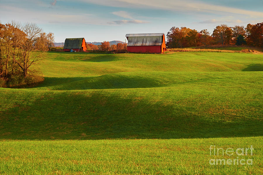 Rolling Hills and Red Barn, Rock Island, Tennessee Photograph by
