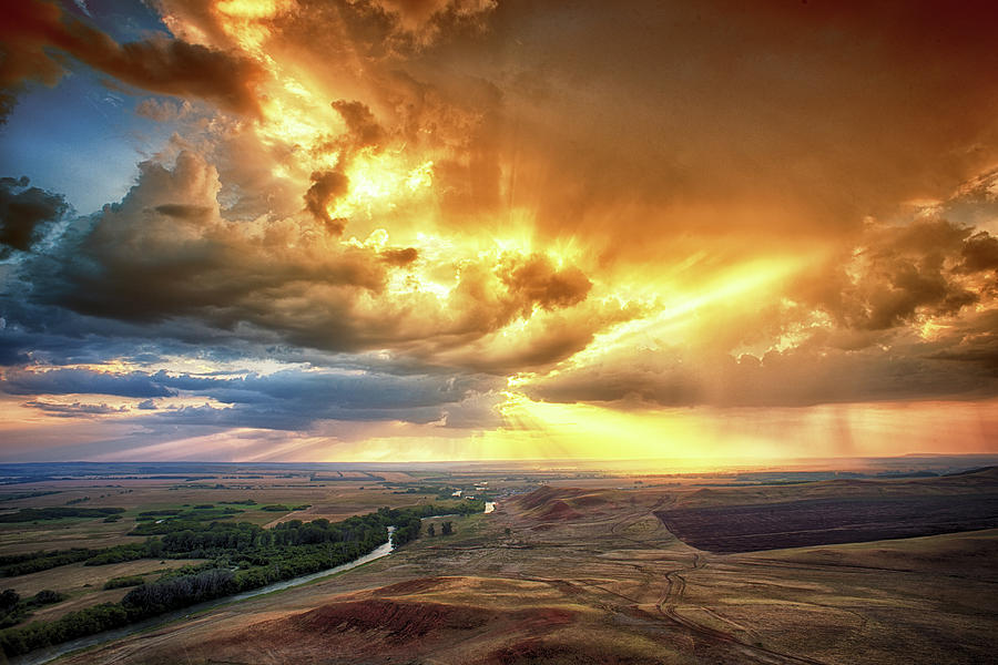 Rolling Rain of Summer Sunset Photograph by John Williams