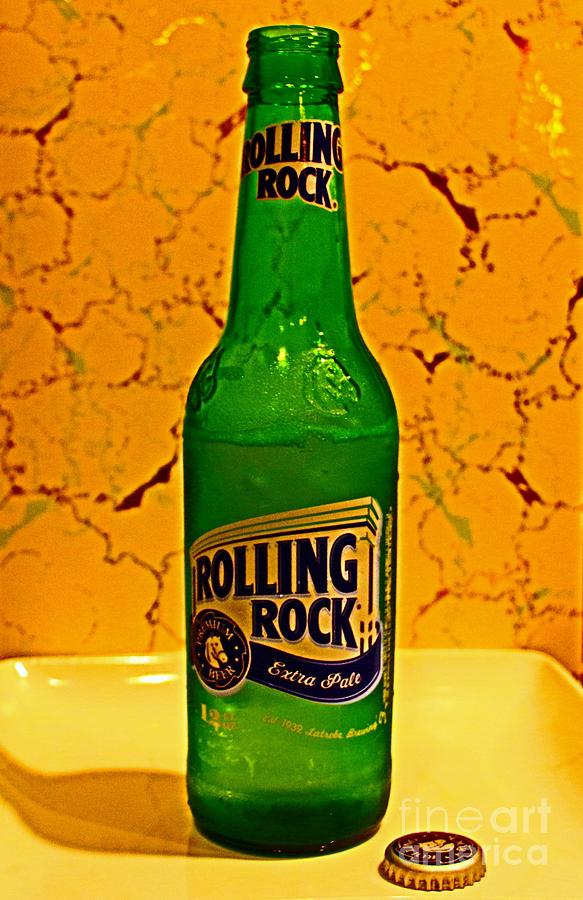 Rolling Rock Bottle Pyrography by Barbara Donovan