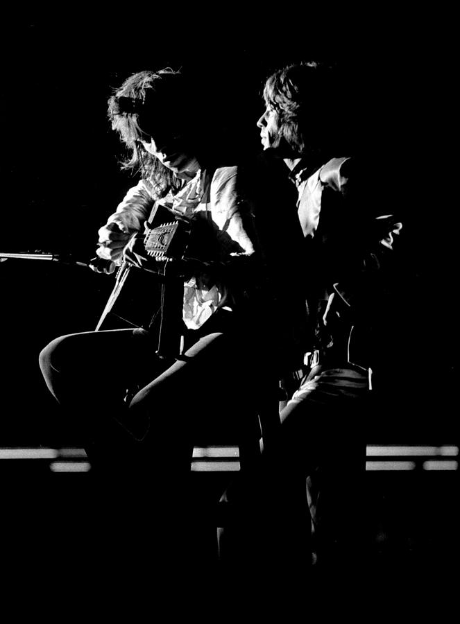 The Rolling Stones Photograph - Rolling Stones 1970 Mick and Keith Live by Chris Walter